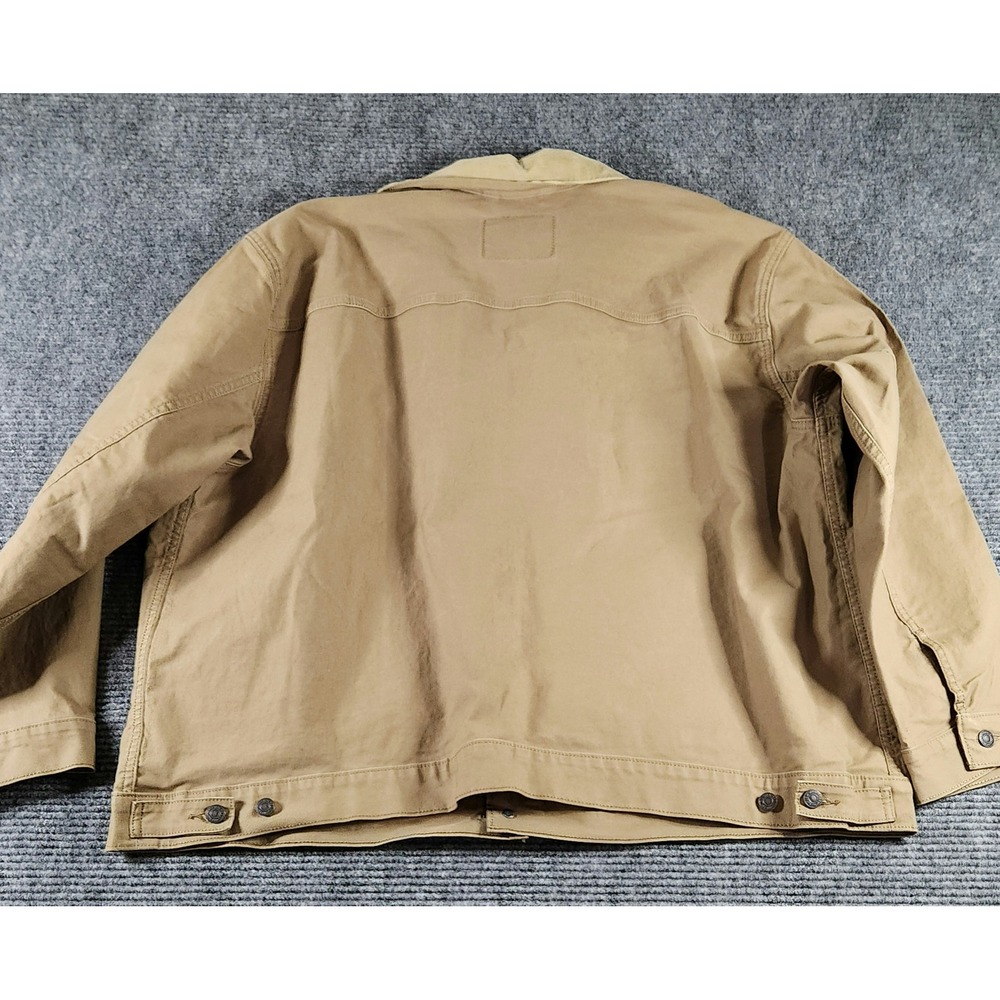 Levis Stock Trucker Jacket Mens 3XL Tan Canvas Corduroy Collar WaterLess New - Picture 9 of 9